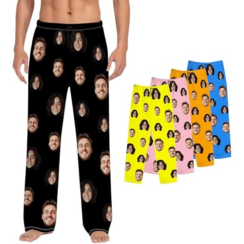 Personalized Pajamas Pants For Men Custom Pajama Bottoms Pants Customized Pj Pants With Face Photo Text Funny Gifts