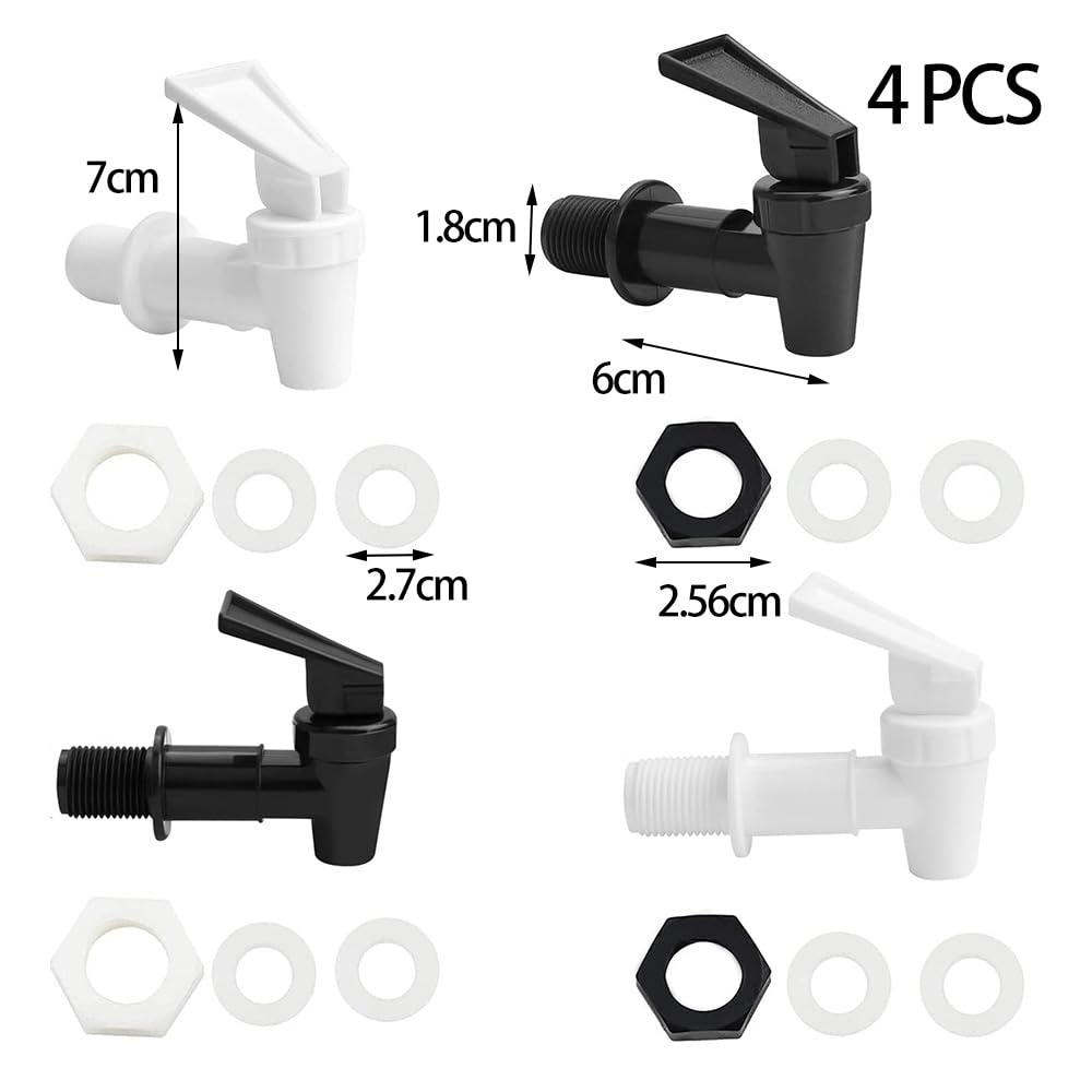 4Piezas Llave de Agua de Plástico Reutilizables para Grifo De Plástico Grifo Dispensador para Dispensar Té Vino Agua Jugo y Otras Bebidas