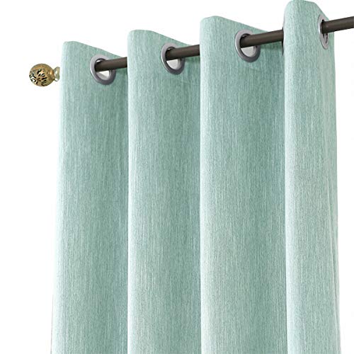 Melodieux 1 Pieza Cortinas Habitacion - Cortinas Opacas para Salón y Dormitorio Cortinas Termicas Aislantes para Puertas Exteriores, Menta/117x137cm