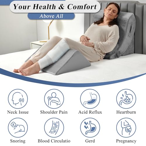 Axelrod 4Pcs Orthopedic Bed Wedge Pillow Set, Post Surgery Foam For Back thumb #3