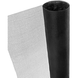 QWORK Malla mosquitera ventana, mosquitera de fibra de vidrio, 120 x 250 cm, mantiene la circulación de aire fresco, negro, malla 18