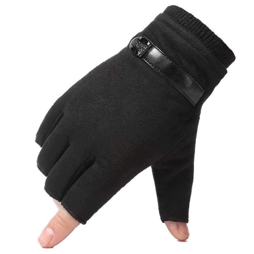 Rękawiczki, rękawiczki termiczne, rękawiczki bez palców Zimowe ciepłe rękawiczki z jednym palcem Rękawiczki robocze Unisex dla mężczyzn Thermal Kolarstwo Motocykl Bieganie Na zewnątrz Czarny