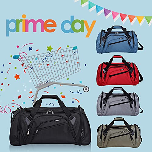 SIYUAN Womens Gym Bag Red Duffle Bag Water Resistant Sports Duffel with Shoe Compartment 45L 17 Inches Length,Red,Medium