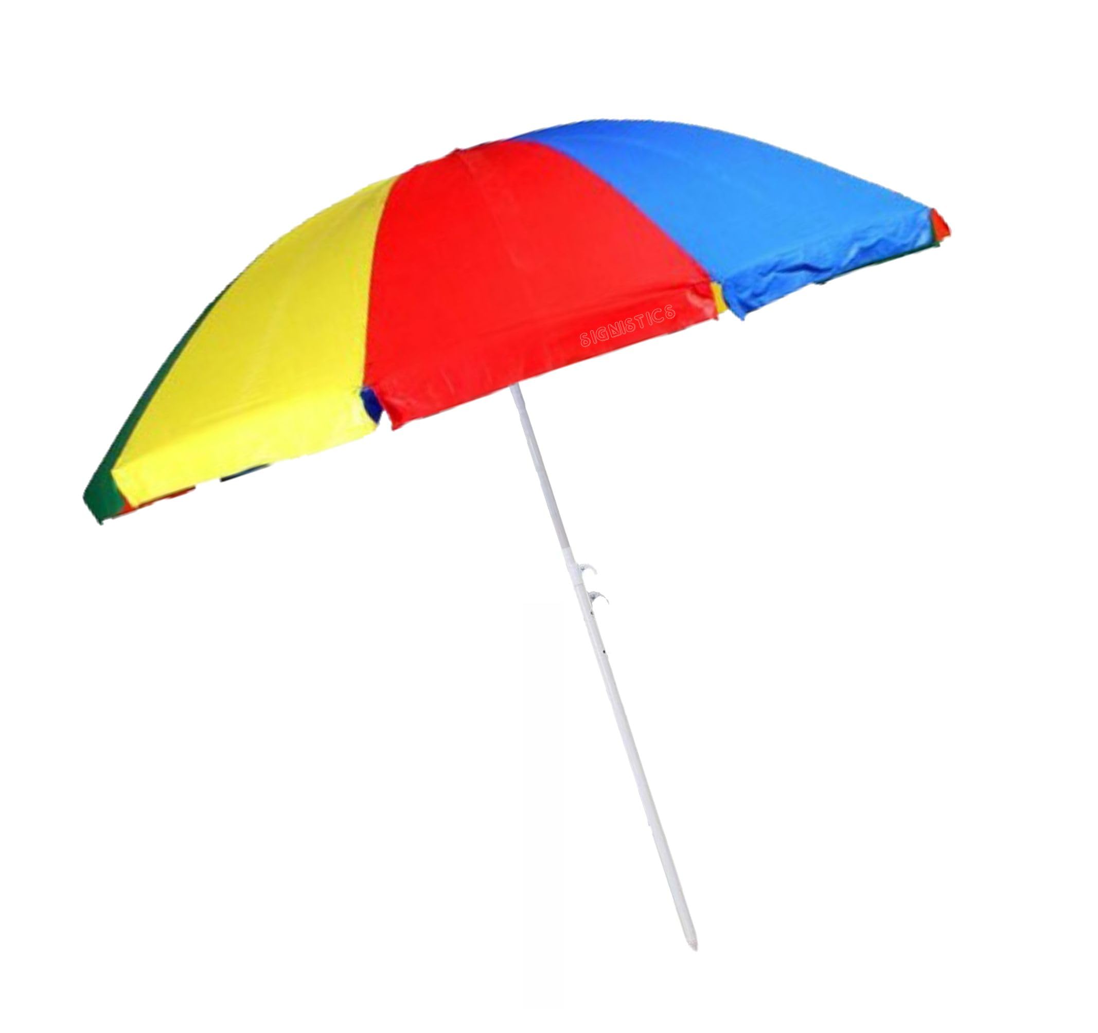 7ft Rainbow Multicolour Folding Outdoor Umbrella with Extension Rod, for Garden, Patio, Beach & Café (Canopy with Pole, No Stand)-image-31