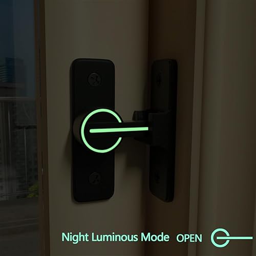 Miniatura 3 de Paquete de 2 pestillos para puerta de granero de 90 grados, color negro luminoso, cerraduras de puerta corrediza pesadas, cerradura de puerta