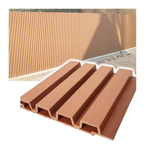 GOCHUSX Pantalla De Privacidad De Madera Y Plástico, Baldosas Entrelazables para Terrazas Al Aire Libre, Valla Decorativa para Paredes Exteriores para Jardín, Patio(Rosso,21.9x160cm(8.6x63in))