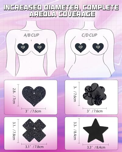 Image of CICKEE Pasties Rave Pack - 15 Pairs Nipple Covers Stickers - Disposable Sticky Breast Petals