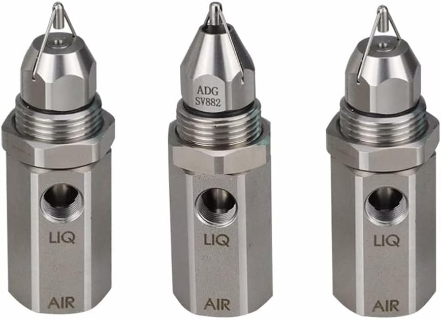 304 Stainless Steel Ultrasonic Atomization Nozzle Air Atomizer Spray Nozzle Dry Fog Mist Air Atomizing Nozzle (30 Degree)