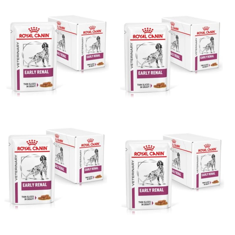 Royal Canin Veterinary Early Renal | Pack de 4 | 4 x 12 x 100 g | Aliment Complet diététique pour Chiens Adultes | pour Le Soutien de la Fonction rénale | Morceaux en...