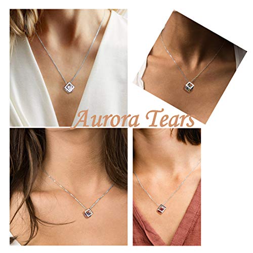 Aurora Tears DS0028M-US March Birthstone Jewelry Sets Women 925 Sterling Silver Birth Crystal Stone Necklace Earrings Sets Birthday Jewellery Ds0028M thumb #1