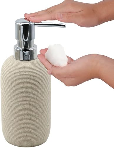 Miniatura 3 de Juego de accesorios de baño de resina, 5 piezas de accesorios de baño de color gris mate pesado y resistente con dispensador de jabón, jabonera,