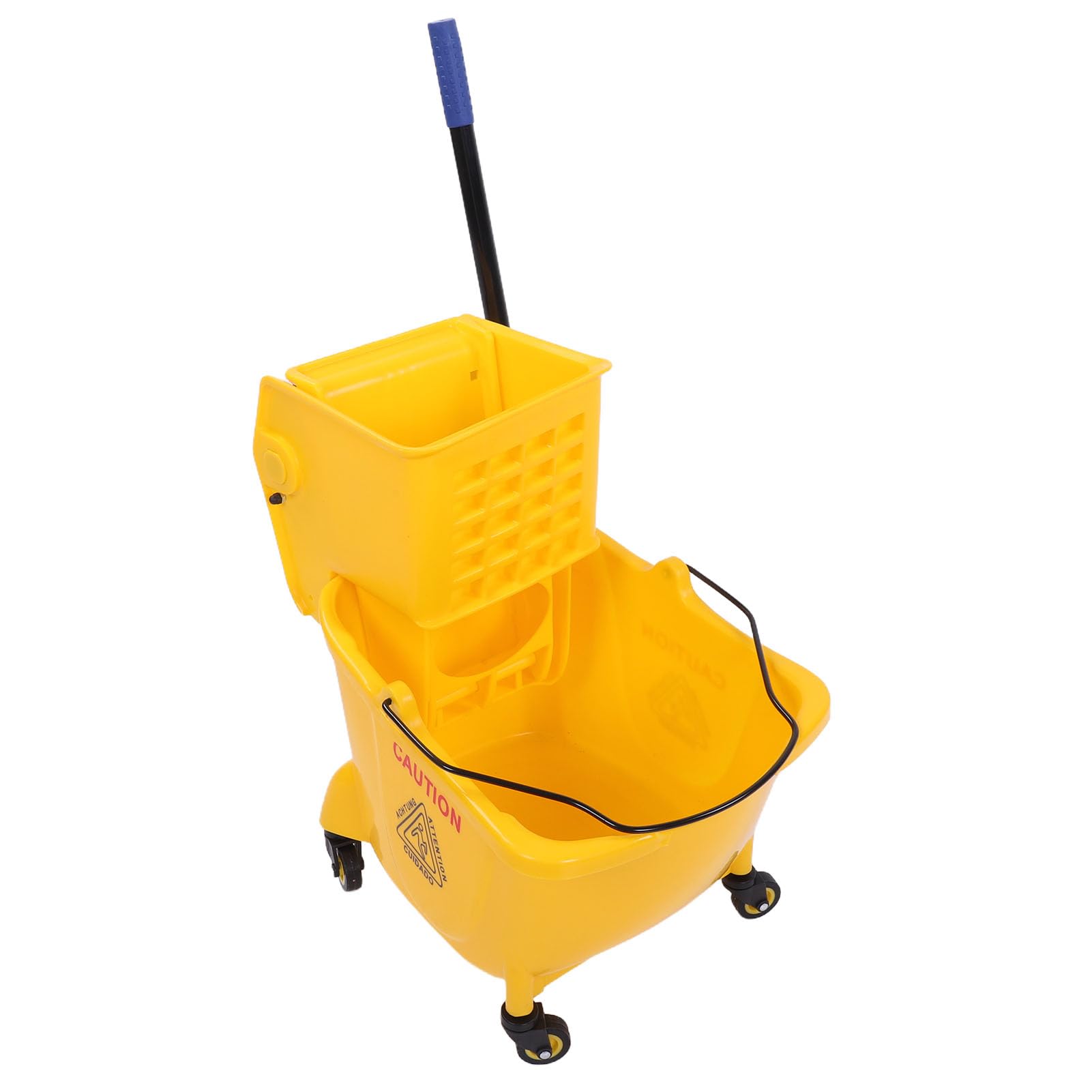 banapoy Cubo para Fregona Comercial, Cubo para Fregona con Ruedas, Escurridor Lateral de Alta Resistencia de 24 Litros, Carro de Limpieza de Suelo Industrial Portátil con Ruedas de 360° para el Hogar,