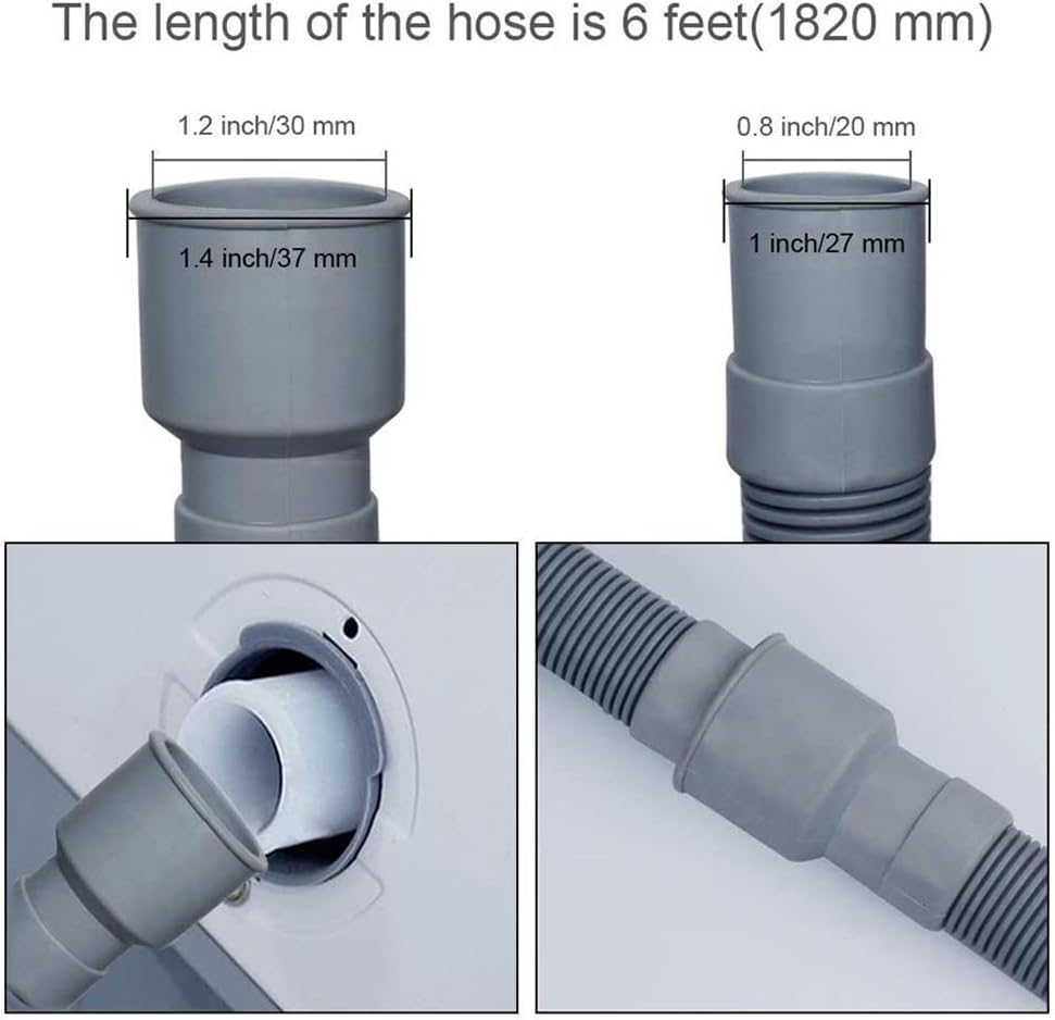 2m Washing Machine Dishwasher Drain Waste Hose Water Outlet Expel Soft Tube Stretchable Flexible