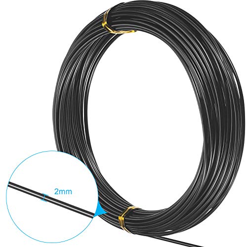Image of TecUnite Aluminum Craft Wire for Sculpting Armature Bendable Craft Wire for DIY Jewelry Making(Black, 10 M X 2 mm, 1 Roll)