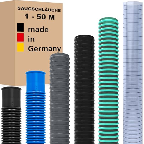 Saugschlauch Spiralschlauch Pumpenschlauch Förderschlauch Wasserschlauch Druckschlauch Poolschlauch - Made in Germany (25 mm (1') - Meterware, Saugschlauch - Grau)