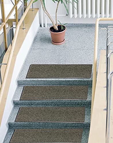 Stair Treads Carpet Rubber Backing Stair Runners For Steps Pet Carpet For Stairs - Stairway Carpet Rug – Set Of 7 Solid Gray (8.5” X 26”) #TOP5