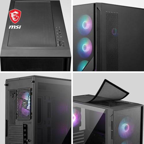 MSI MAG Forge 321R Airflow Mid-Tower PC-Gehäuse - ATX-Kapazität, RTX 40 GPU-Unterstützung, ARGB-Lüfter, magnetische Staubfilter… – Ansicht 6