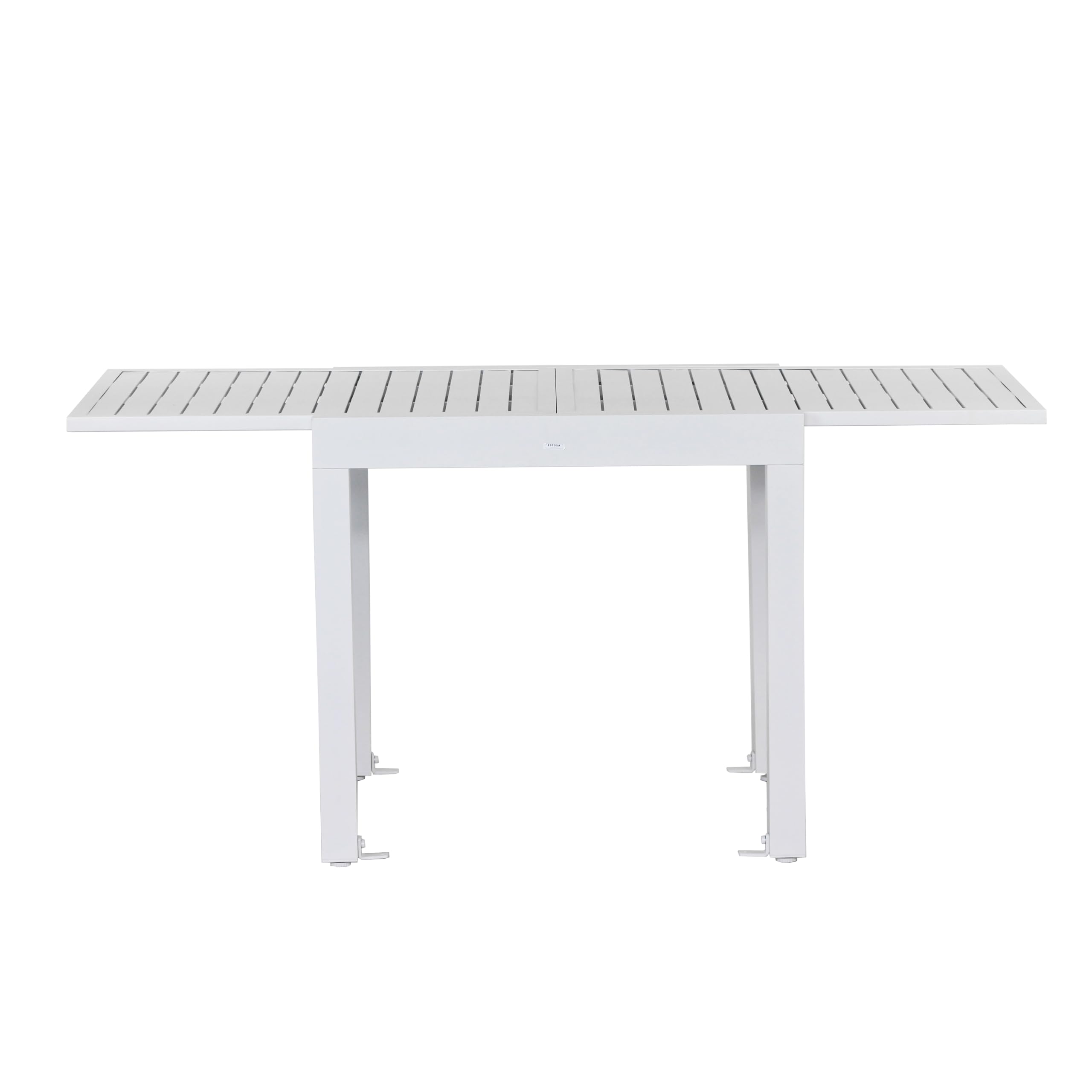 Brigros Estosa - Tavolo da Giardino Allungabile Lipari in Alluminio per Arredo Esterno, Tavolo Consolle, Bianco, 82/163 x 90 x 75 cm