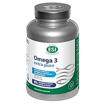 ESI, Omega 3 IFOS Extra Pure, Integratore Alimentare di Olio di Pesce Concentrato con Vitamina E, Contribuisce ai Normali Livelli di Trigliceridi e alla Funzione Cardiaca, Senza Glutine, 120 Perle