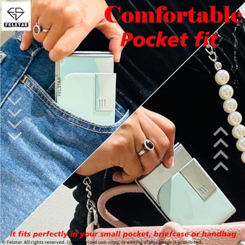 Image of Felstar Customised /Personlised Name Engraved Pu Leather & Metal Unisex RFID Blocking Business Visiting Wallet Card Holder for Men & Women /Gift Your Loved Once on Any Occasion (Green)