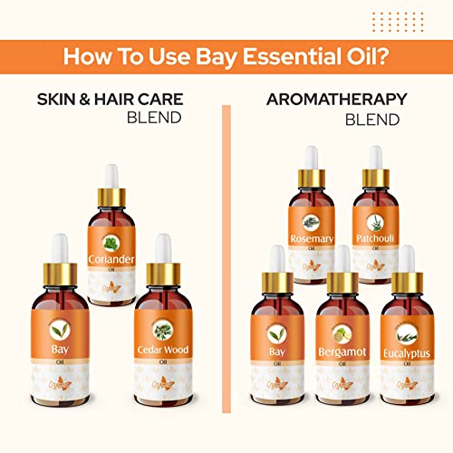Image of Crysalis Bay (Laurus Nobilis) Oil|100% Pure & Natural Undiluted Essential Oil Organic Standard For Skin & Hair Care|Therapeutic Grade Oil,Controls Dandruff & Even Tones Skin - 100ML With Dropper