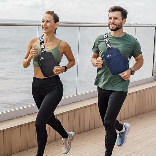 Mini Crossbody Sling Bag for Women Men Casual Chest Phone Bag Waterproof Sling Backpack Small Shoulder Bag for Workout Travel (Black, Mini)2