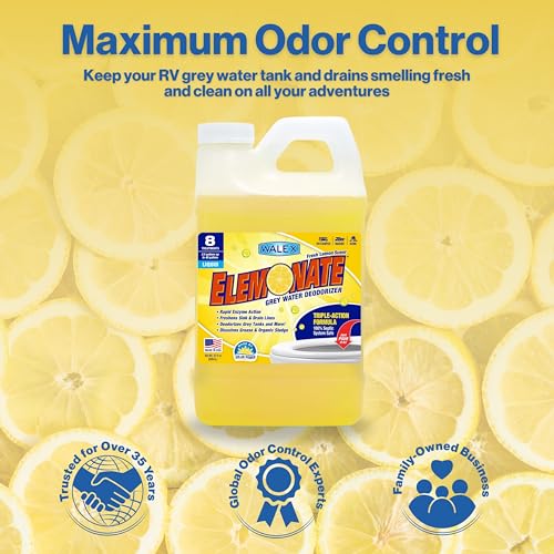 Image of Walex Elemonate RV Grey Water Tank Deodorizer Liquid - Fresh Lemon, 32 oz