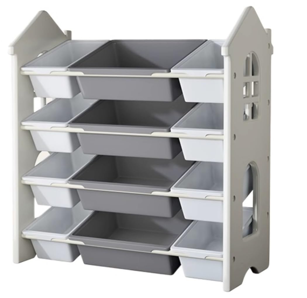 Przechowywanie Zabawek 4-poziomowy Plastikowy Organizer Do Przechowywania Zabawek Z 12 Wyjmowanymi Pojemnikami Na Zabawki. Organizatorzy I Miejsce Organizator(84 * 36 * 89cm)