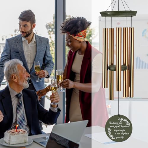 Image of ASTARIN Personalized Happy Retirement Wind Chimes, Tree of Life Retirement Wind Spinner Gift for Women /Men Teacher Coworker 2024, Going Away Farewell Gifts, Deep Tone Larde Wind Chime