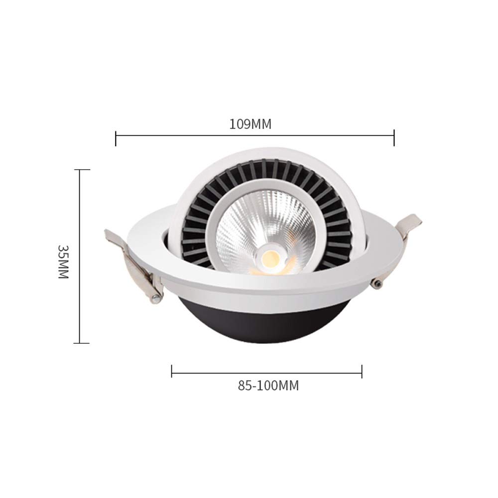 Miniaturowa, Wpuszczana Lampa Sufitowa Cob 7W, Płaska, Nowoczesna, Kątowa, Regulowana, Antyodblaskowa, O Wysokim Współczynniku Ra, Wbudowana, Lampa Panelowa, Do(Biało-Ciepłe Światło)