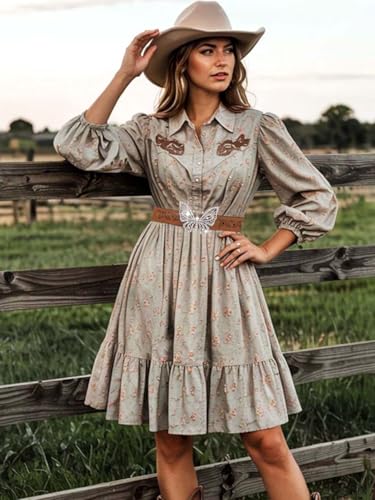 Western Skinny Leather Belt for Women Brown Country Belt for Jeans Pants Cowgirl Cowboy Belt with Butterfly Buckle4