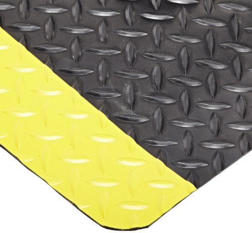 NoTrax 510 Diamond-Tuff™ Max Fatigue/Ant-Slip Mat, 3' X 5' Black/Yellow