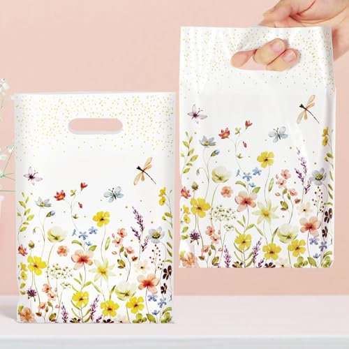 30pcs Bolsas Regalo Flores para Cumpleaños Infantiles Niñas Chuches Recuerdo Dulces Caramelos Fiesta Comunión (30*Flores-B)