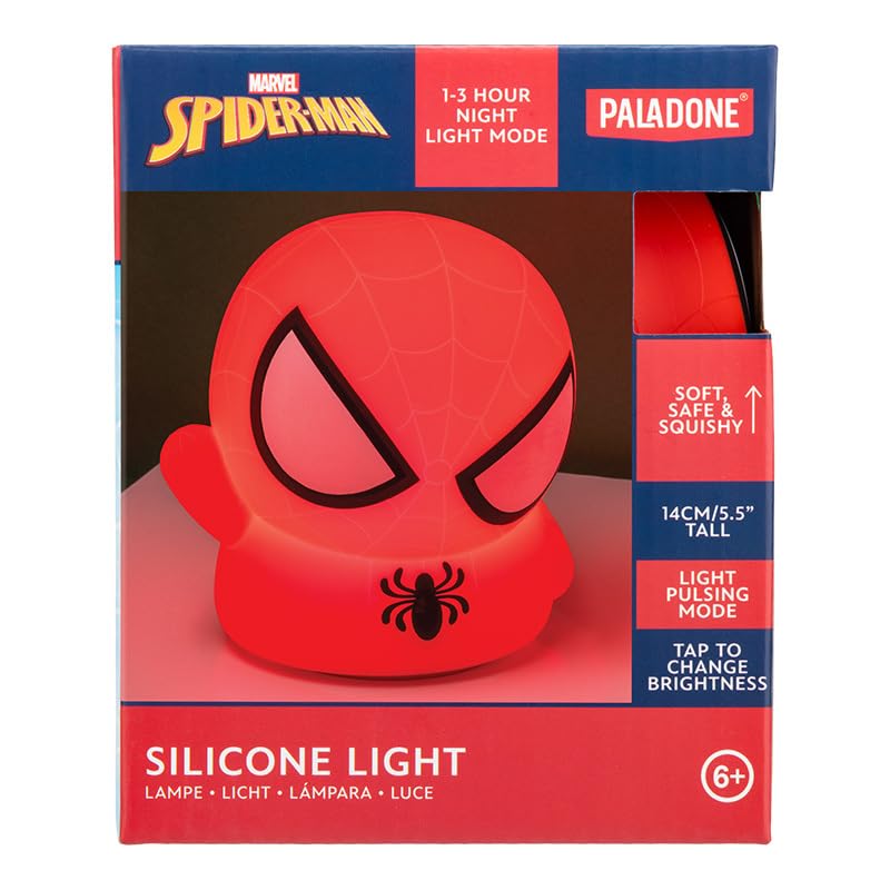 Spiderman Squishy Lamp - Officially Licensed Disney Free Standing Desk Light, Gaming Room Decor and Merchandise for Boys and Girls, Nightlight Gift Accessory for Playroom and Bedroom, | Paladone - Image 8