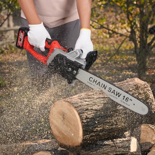 Panana Aokaidun Chainsaw 16 Inch Cordless Electric Chainsaw with 2 Battery and Charger Security Lock Quick Charge Handheld Small Chain Saw for Wood Cutting Tree Branch 7 Panana Aokaidun Chainsaw 16 Inch Cordless Electric Chainsaw with 2 Battery and Charger Security Lock Quick Charge Handheld Small Chain Saw for Wood Cutting Tree Branch - Image 7