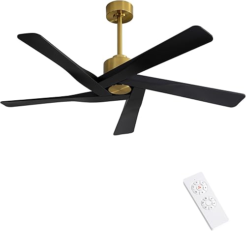 Miniatura 12 de WINGBO - Ventilador de techo de ABS DC de 54" sin luz, ventilador de techo de plástico ABS de 5 aspas con control remoto, motor DC reversible de 6