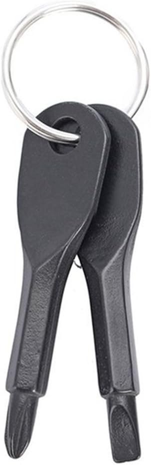 Screwdriver Keychain Mini Multifunction Pocket Tool Set 2 (Black)