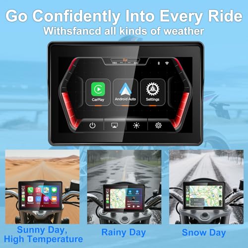 Image of YCV 5 inch Wireless CarPlay for Motorcycle Touchscreen with Android Auto, HD Waterproof Screen Portable GPS Navigastion System, Support Bluetooth Call, Music Play, Siri, Google Assistant, Vioce Control