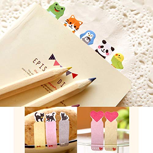 4un. Marcador De Páginas Adesivo Gatinho Panda Ursinho Sapo