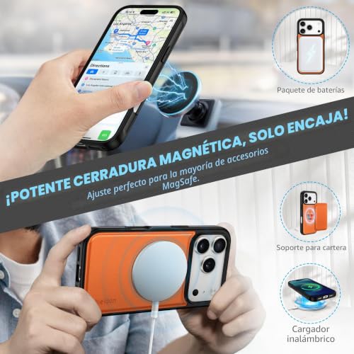 Funda iPhone 17 Pro con Carga Inalámbrica y Bloqueo RFID SHIELDON 4