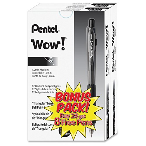 Stylo bille noir Pentel rétractable idéal pour équiper votre espace de travail à la maison