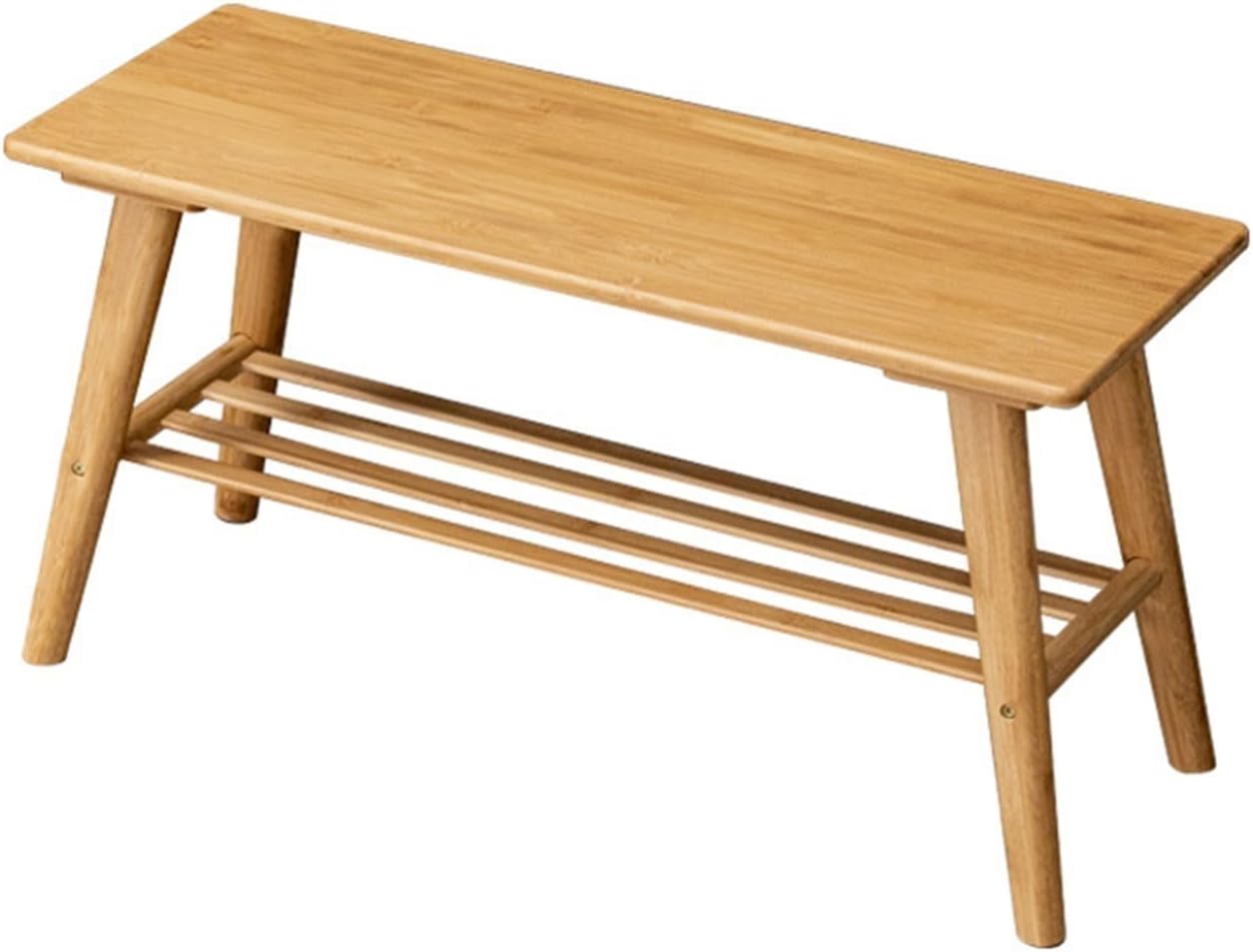 靴の交換ベンチ、無垢材の靴収納オーガナイザー靴ラック、リビングルームのポーチ廊下の家の装飾用 JKUHA