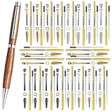 Barn Ridge Woodcraft 20 Pack Slimline Pen Kit – 7mm Wood Turning Twist Pen Kits with Refills, Brass Hardware & 5 Finishes for DIY Lathe Turning, Gifts for Teachers, Students & Woodworkers