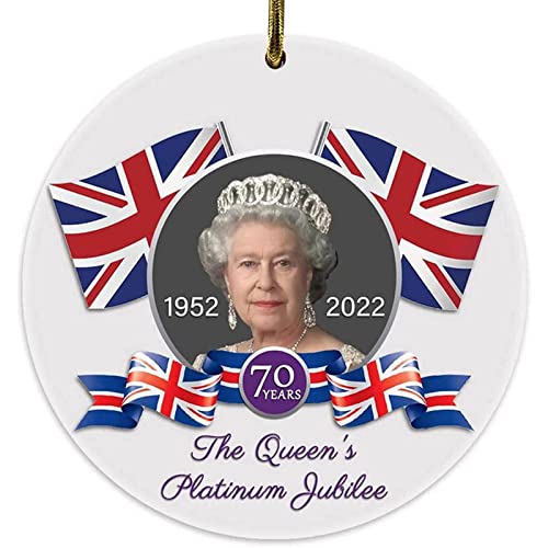 NORK Reina Isabel Ii Adornos Colgantes, Acrílico Inglaterra Queen Colgantes, Platinum Jubileo Souvenirs Colgantes, Rip Her Majesty, 10cm Cover