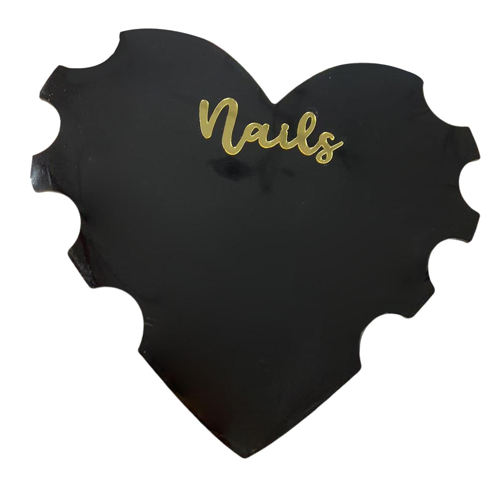 Manicure Photo Prop Fashion Professional Compact Heart Shape for Artist Gift black1 Nail Art Display Board Nail Art Accessories Nail Art Accessories-image-23