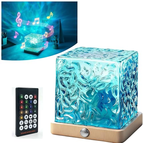 Mrauzlty Ocean Wave Projector Light with Bluetooth Speaker, 16 Colors LED Mood Lamp, Music Sync Night Light for Bedroom, Plug-in Atmosphere Lamp for Home Party, Gift for Kids Adults