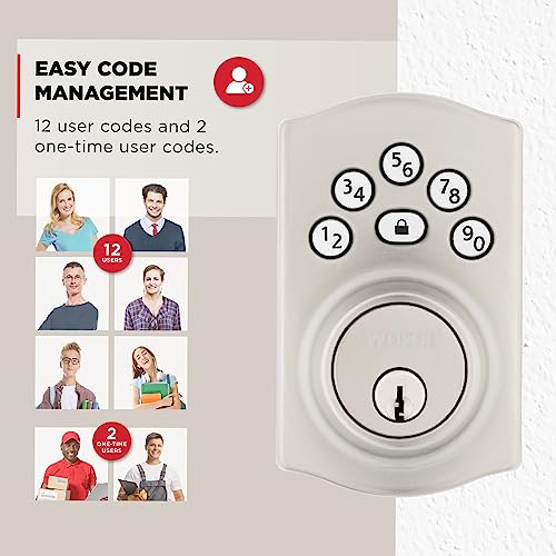 Kwikset Powerbolt 240 5-Button Keypad Satin Nickel Traditional Electronic Deadbolt Door Lock, Featuring Convenient Keyless Entry, Customizable User Codes and Auto-Locking - image 4