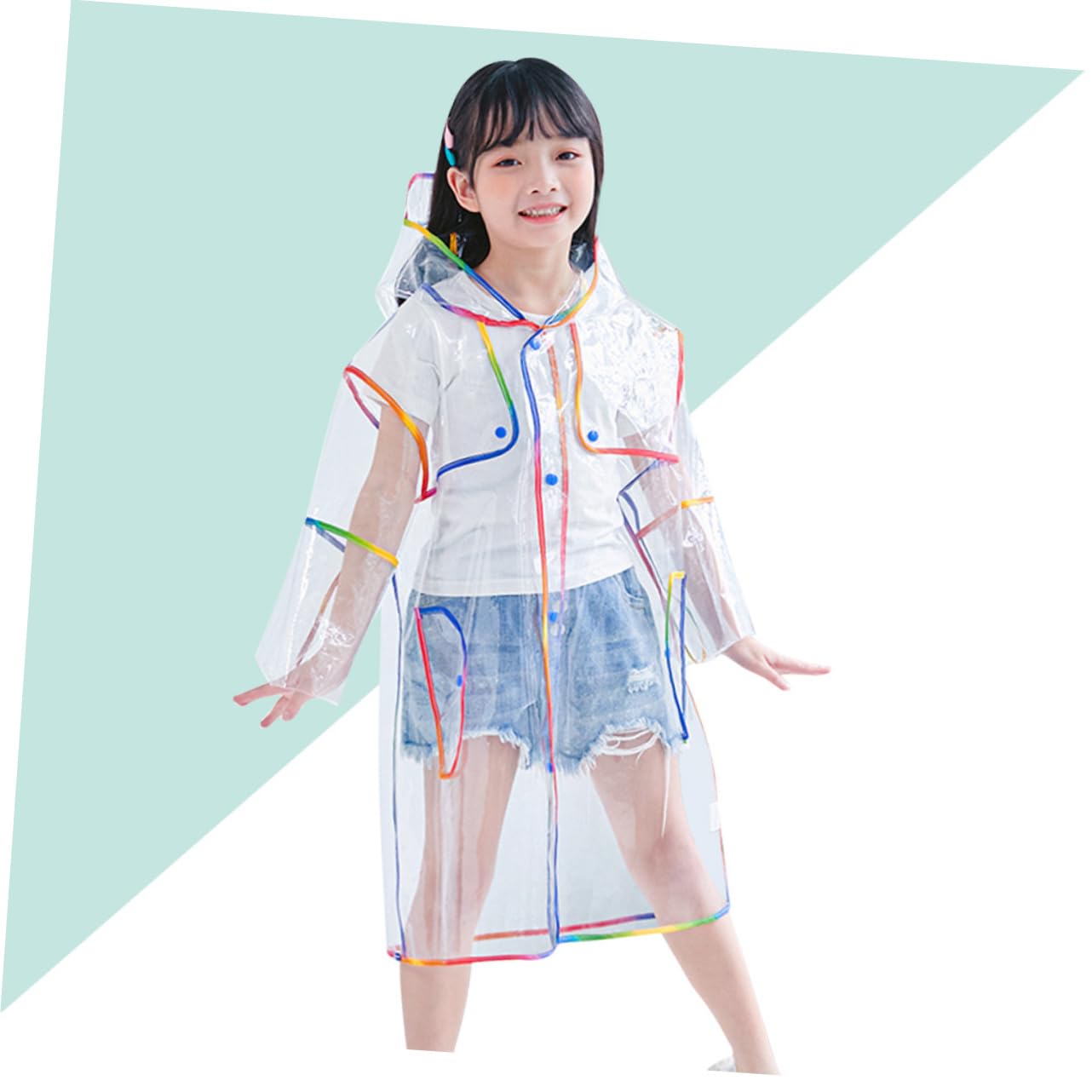 UKCOCO POIN PONCHO raincoat for impermeabile per impermeabile trasparente impermeabile portatile Colorful
