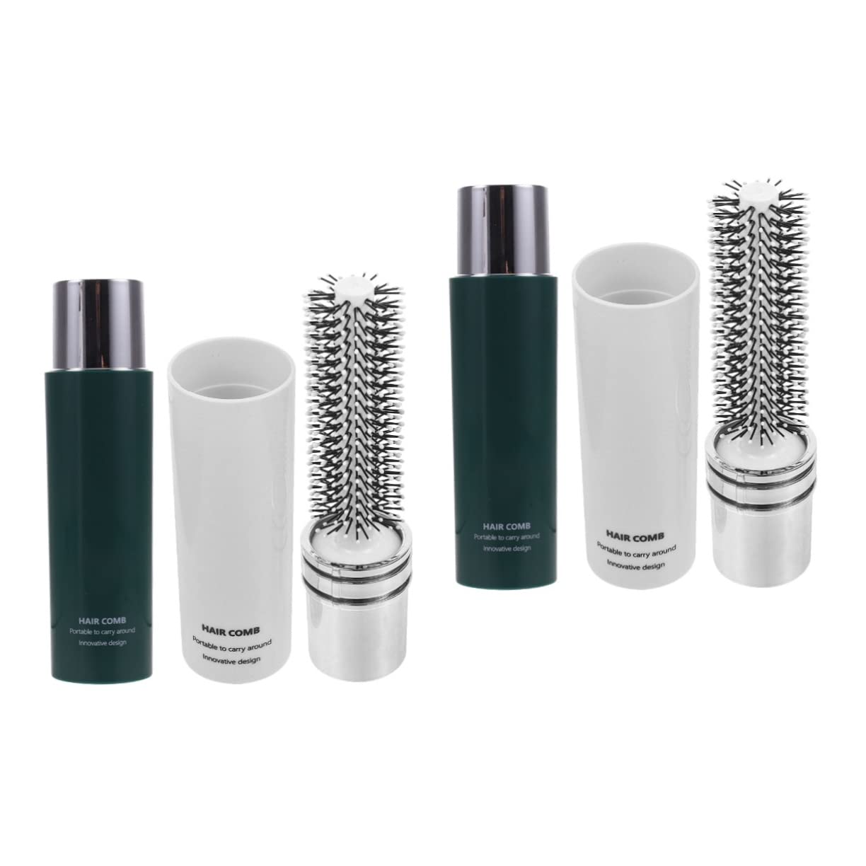 FRCOLOR 4stücke Tragbare Lockenbürsten Faltbare Stylingbürsten Für Für Lockiges Haar Kompakte Haarbürsten Und Entwirren Und Dunkelgrün
