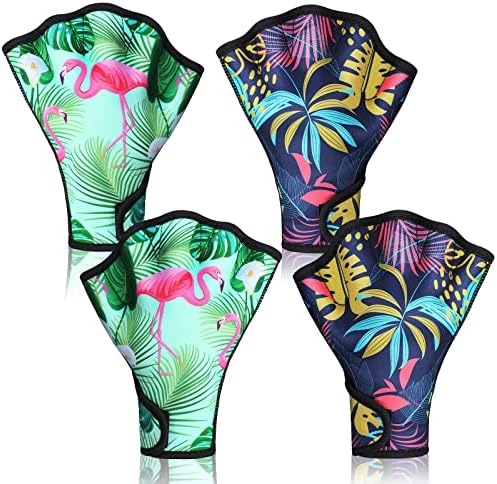 2 Pairs Swimming Gloves Aquatic Swim Training Gloves Neoprene Gloves Webbed Fitness Water Resistance Training Gloves for Swimming Diving